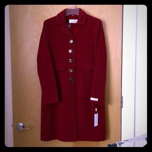 Calvin Klein size 2 red wool coat